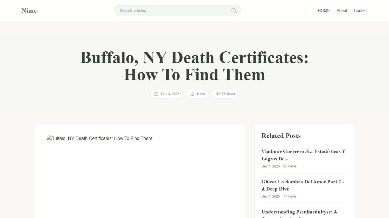 Buffalo, NY Death Certificates: How To Find Them